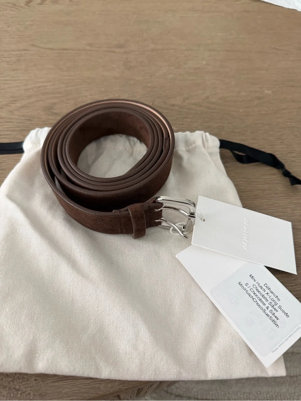 Dehanche mini hutch x-long suede chocolate silver belt Small
